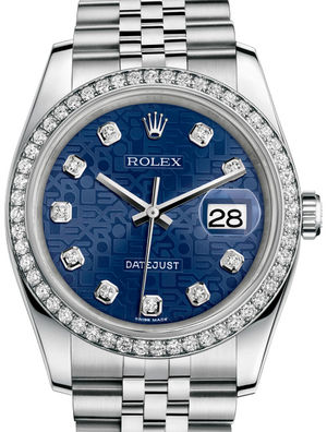 116244 Blue jubilee diamonds Jubilee Bracelet Rolex Datejust 36