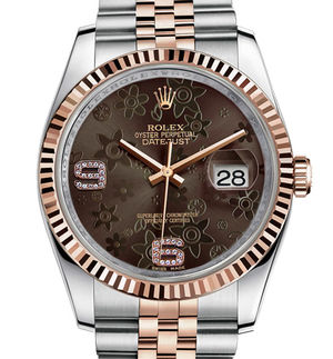 116231 brown floral diamonds dial Jubilee Rolex Datejust 36