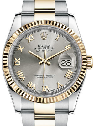116233 Steel Roman dial Oyster Rolex Datejust 36