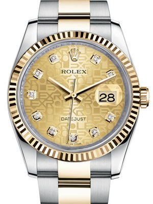 116233 champagne jubilee diamond dial Oyster Rolex Datejust 36