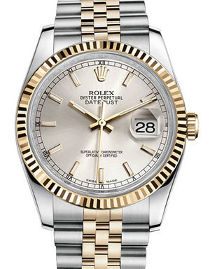 116233 silver index dial Jubilee Rolex Datejust 36