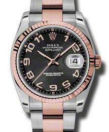 116231 black concentric circle dial Oyster Rolex Datejust 36