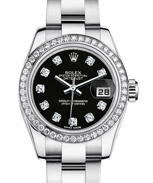 179384 black set whith diamonds dial Oyster Rolex Lady-Datejust 26 Archive