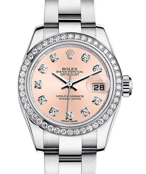 179384 pink set whith diamonds dial Oyster Rolex Lady-Datejust 26 Archive