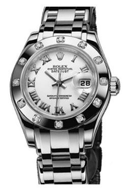 80319 white  Roman dial Rolex Pearlmaster