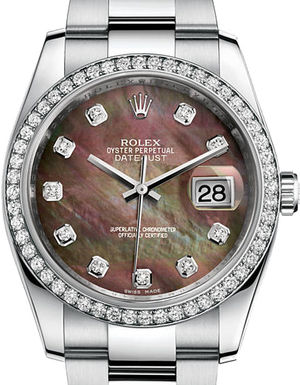 116244 Black mother-of-pearl diamonds Oyster Rolex Datejust 36