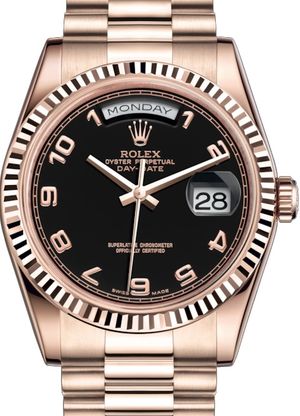 118235 Black Arabic numerals Rolex Day-Date 36