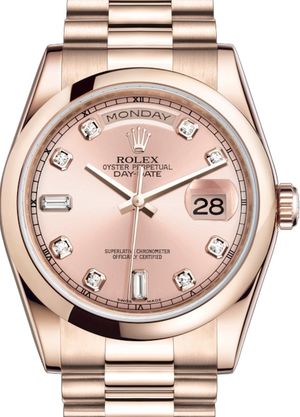 118205 Pink set with diamonds Rolex Day-Date 36