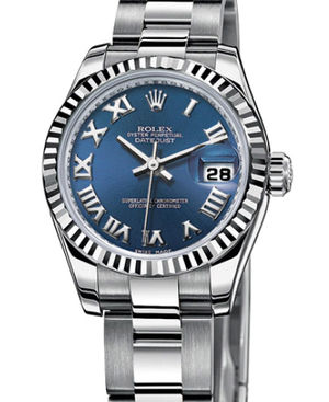 179174 blue Roman dial Oyster  Rolex Lady-Datejust 26 Archive