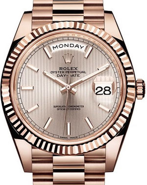 228235 Sundust stripe motif Rolex Day-Date 40