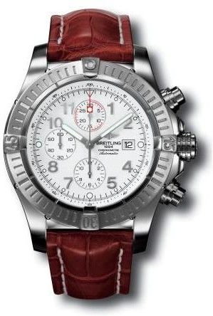 A13370.WHITE.CROCO.BA Breitling Avenger