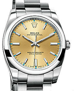 114200  Champagne dial Rolex Oyster Perpetual