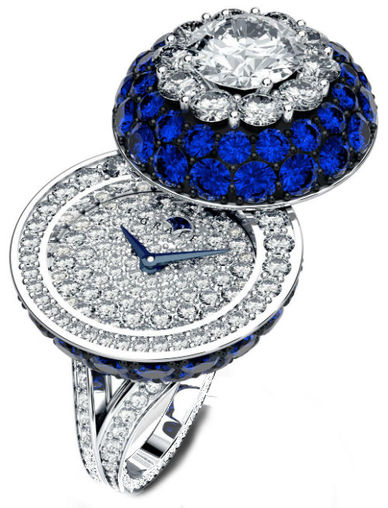 Halo Secret Ring Watch Sapphire&Diamond GRAFF High jewellery watches
