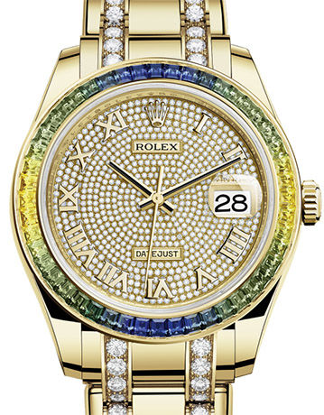 86348SABLV paved with 455 diamonds Rolex Pearlmaster