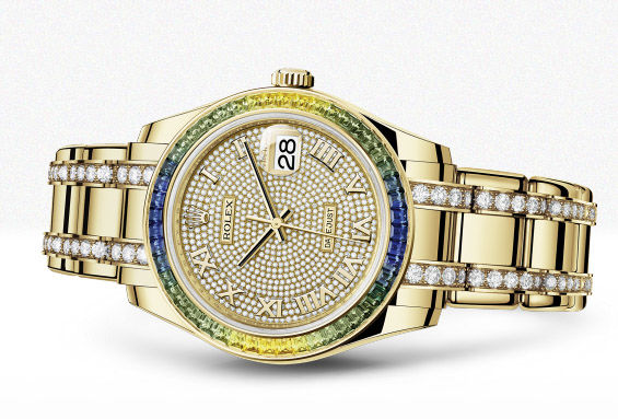86348SABLV paved with 455 diamonds Rolex Pearlmaster