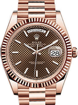228235 Chocolate diagonal motif Rolex Day-Date 40