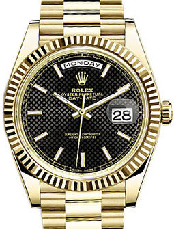 228238 Black diagonal motif dial Rolex Day-Date 40