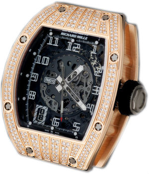 RM 010 Skeletonized Automatic Rose Gold diamond be Richard Mille Mens collectoin RM 001-050