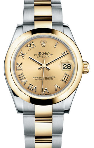 178243 Champagne Roman dial Oyster Rolex Datejust 31