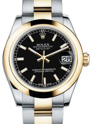 178243 Black index hour markers dial Oyster Rolex Datejust 31