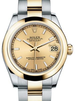 178243 champagne index hour markers dial Oyster Rolex Datejust 31