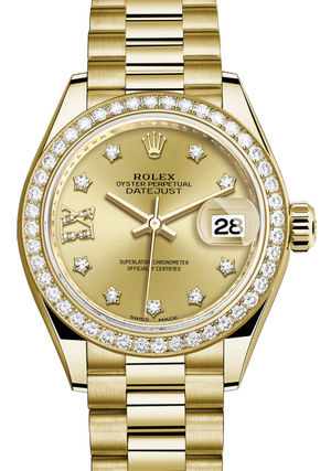 279138RBR Champagne set with diamonds Rolex Lady-Datejust 28