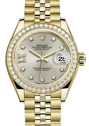279138RBR Silver set with diamonds Rolex Lady-Datejust 28