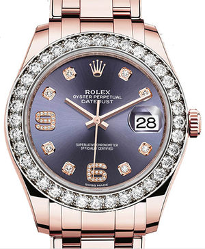 86285 Aubergine set with diamonds dial Rolex Pearlmaster
