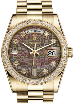 118348 Black mother-of-pearl Jubilee design set wi Rolex Day-Date 36