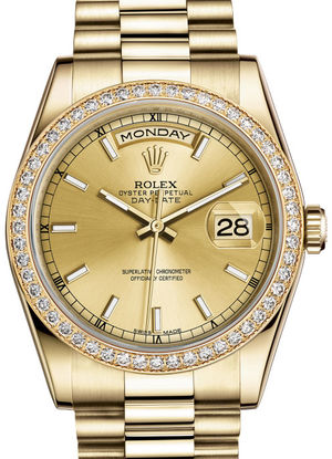 118348 Champagne hour markers dial Rolex Day-Date 36