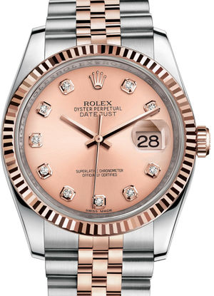 116231 pink diamond dial Jubilee Rolex Datejust 36