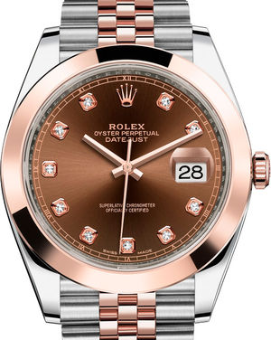 126301 Chocolate set with diamonds Jubilee Bracele Rolex Datejust 41