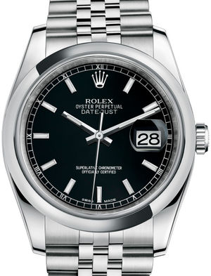116200 Black index Jubilee Bracelet Rolex Datejust 36