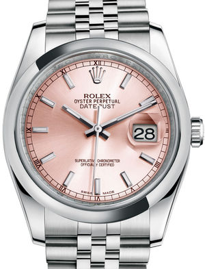 116200 Pink index Jubilee Bracelet Rolex Datejust 36