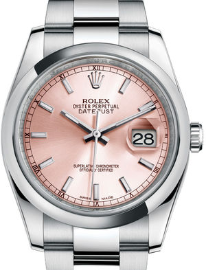 116200 Pink index Oyster Bracelet Rolex Datejust 36