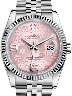 116234 Pink floral motif Jubilee Bracelet Rolex Datejust 36