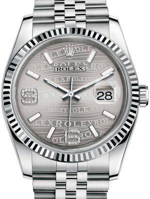 116234 Rhodium waves Jubilee Bracelet Rolex Datejust 36