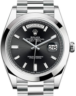 228206 Black set with diamonds Rolex Day-Date 40