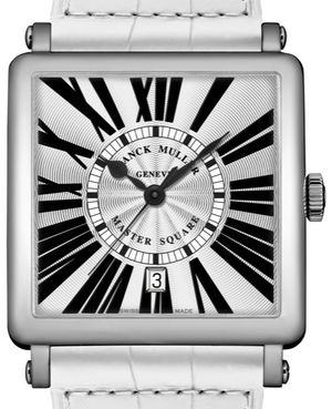 6000 H SC DT R White Gold White Leather Strap Franck Muller Master Square