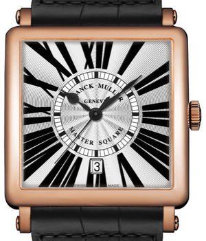 6000 H SC DT R Rose Gold Black Leather Strap Franck Muller Master Square