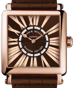 6000 H QZ REL R Rose Gold Brown Leather Strap  Franck Muller Master Square