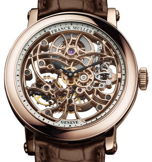 7042 B S6 SQT Rose Gold Brown Leather Strap Franck Muller Round collection
