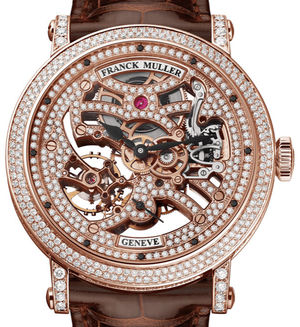 7042 B S6 SQT D MVT D Rose Gold Brown Leather Stra Franck Muller Round collection