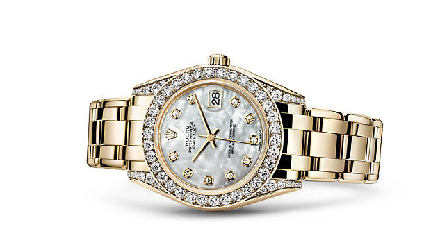 81158 White mother-of-pearl set with diamonds Rolex Pearlmaster