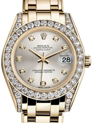 81158 Silver set with diamonds Rolex Pearlmaster