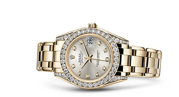 81158 Silver set with diamonds Rolex Pearlmaster