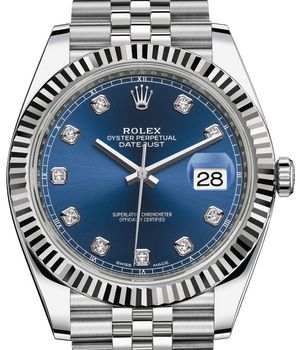 126334 Blue set with diamonds Rolex Datejust 41