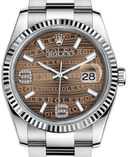 116234 Bronze waves diamond Oyster Bracelet Rolex Datejust 36