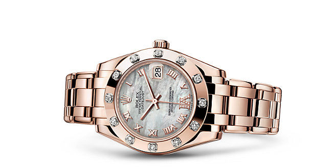81315 White mother-of-pearl set with diamonds Rolex Pearlmaster