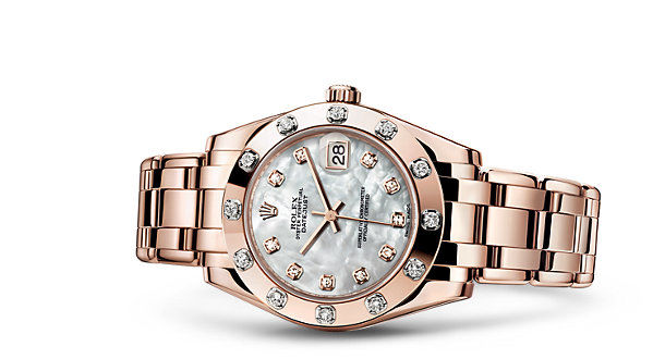 81315 White mother-of-pearl set with diamonds Rolex Pearlmaster